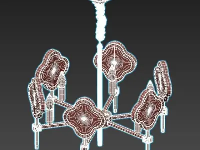 elvira chandelier with gold accents 3D model