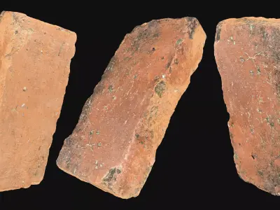 Realistic yellow broken brick 3d scan in highpoly 3D model