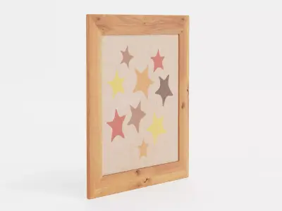 -Wall Picture V3-Stars- Low-poly 3D model