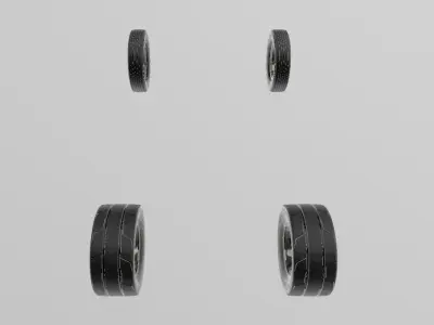 DODGE DEMON 18 FRONT AND REAR WHEEL WITH TIRES 3D print model