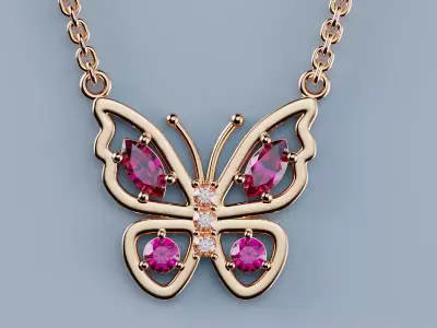 Pendant Butterfly 3d print model 3D print model