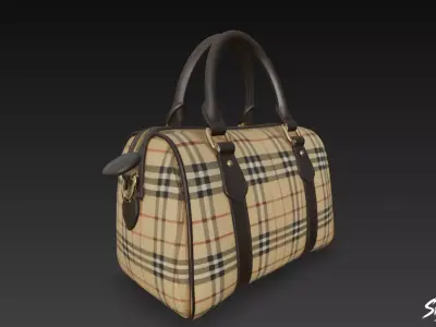 Plaid Pattern Duffel Bag Low-poly 3D model