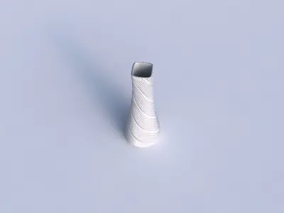 Vase semi quadratic with twisted extruded lines 3D print model