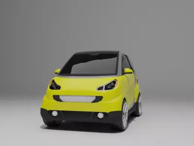  Smart ForTwo 2008 LowPoly 3D model Low-poly 3D model