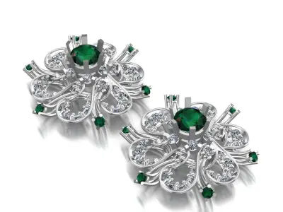 Cocktail Diamonds Earrings 3D print model purchase