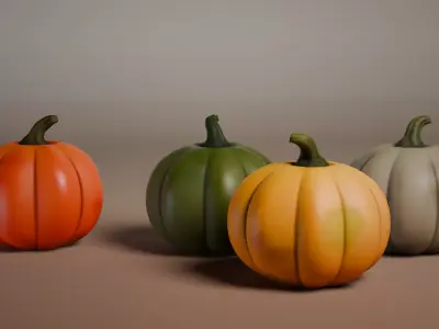 Stylized Pumpkin  Low-poly 3D model Low-poly 3D model
