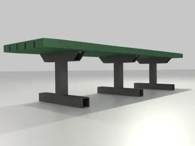 Bench with legs Free low-poly 3D model