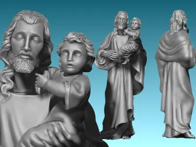 Saint Joseph and Jesus CNC  3D print model