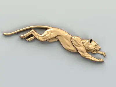 Animal decor 002 Running panthers Five poses 3D model