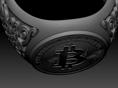 BITCOIN THEMED RING 3D print model