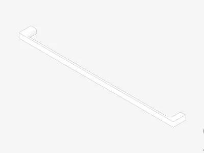Towel Rail - Single - Luxury - Glide - 800mm Low-poly 3D model