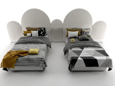 attached bed sport set39 3D model