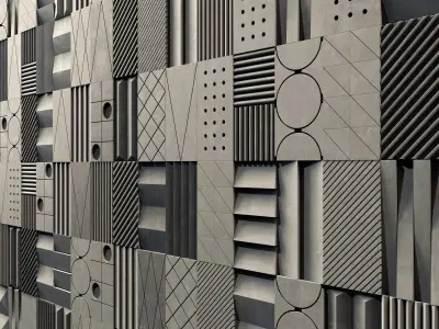 Stone wallcovering decor n2 3D model