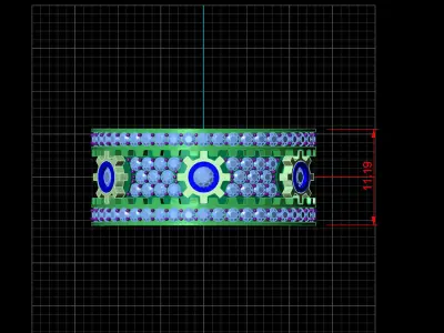 Diamond gear ring rotate mechanism design 3D print model