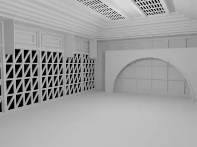 Karate Hall Low-poly 3D model