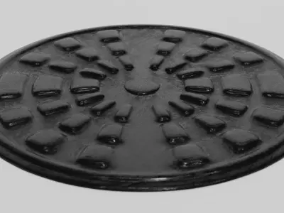 Manhole - Tombino city street decoration 3D model Free low-poly 3D model