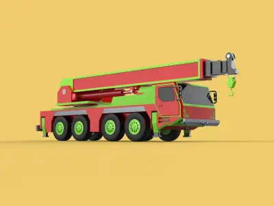 FIRETRUCK FIREFIGHTER FIREFIGHTING FIREMAN ENGINE MOBILE CRANE 3D model