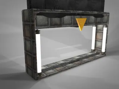Sci Fi Objects Series - 003 - sci fi Gate Free low-poly 3D model