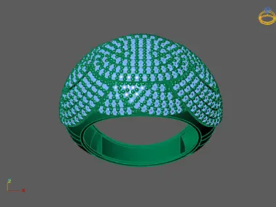 STL 3DM Print Ready Women Diamond Ring Lightweight Printable  3D print model 142