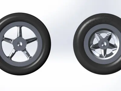 Set wheels KEIZER Full House for scale model of dragster 3D print model