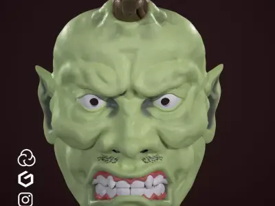 Otoko Ikkaku Sennin mask wizard horn 3D print model