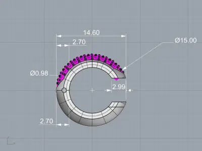 Diamond Earring 3D model