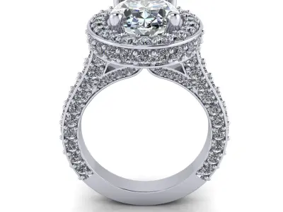 Halo Solid Love Woman Wedding Ring 3D print model