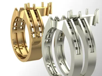 Elegant Infinity Marquise Diamond Ring - wedding set 3D print model