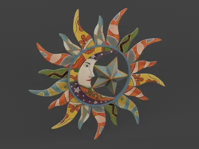 Sun Moon Wall Decoration 3D model