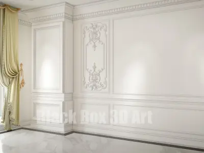 Classic interior design of the villa 3D model