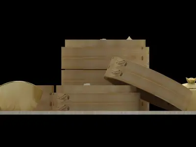 Chinese dim sum bamboo steamer 3D model