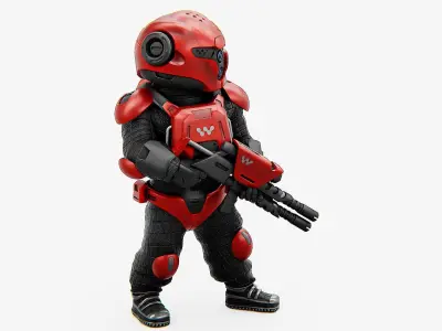 CYBER SOLDIER MECHA  Rigged for Unreal Engine - Unity - MIXAMO 3D model