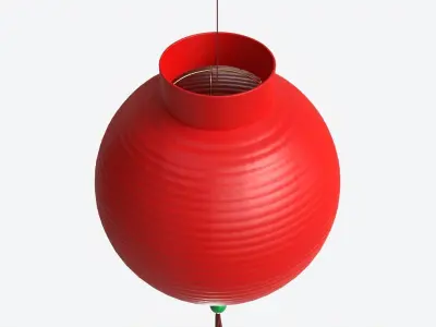 Oriental Traditional Hanging Paper Lantern 01 3D model