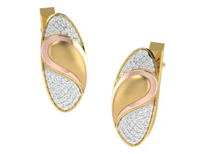 Solitaire Women Drop Earring 3dm STL OBJ FBX Render Details 3D print model order