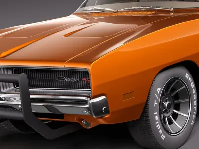 Dodge Charger 1969 RT - General Lee 3D Model 3D model