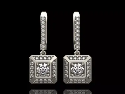 Octagon form earring model 498 3D print model