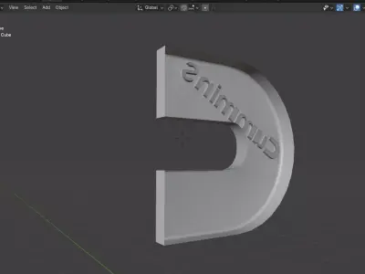 Cummins Badge Lowpoly Free low-poly 3D model