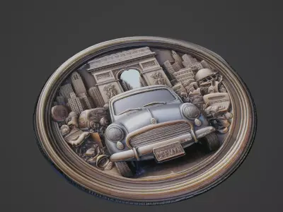 Car Medallion 3D print model buy