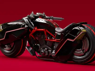 Stylized Futuristic Terry Motorcycle  Low-poly 3D model
