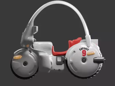 Capsule 9 Bulma Motorcycle dragon ball goku 3D model