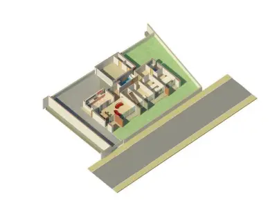 MagHome house with two bedrooms and living room 3D model