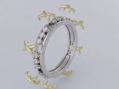 Tiffany  Co Schlumberger Sixteen Stone  Narrow ring 3D print model