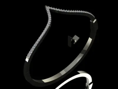 Luxury Golden Bracelet With Diamonds 3D print model