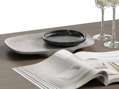 coffee table decor set001 3D model