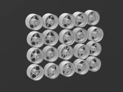 20 PCS HOT WHEELS RIM PACKS 3D print model