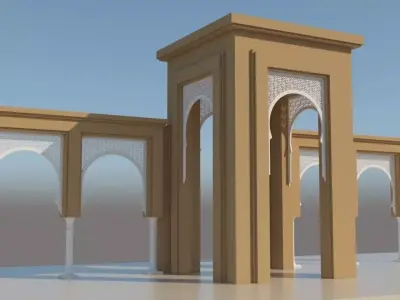 Traditional Moroccan Door 3D model
