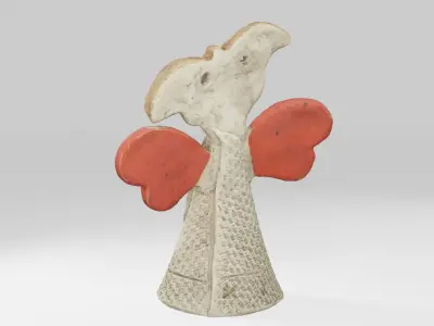 Grinning Angel with Heart in Hands 3D model