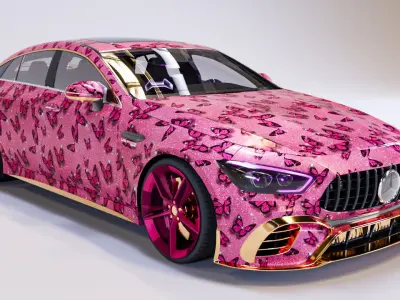 butterfly Mercedes AMG GT 63 S luxury 3D model