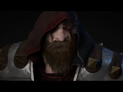 Dark Dwarf Low-poly 3D model