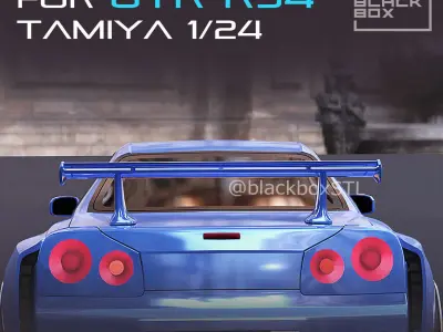 GTR R34 Tall and Mid Rear wing 1-24th 3D print model